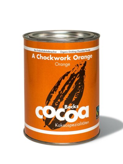 Ekologiškas kakavos gėrimas „Chockwork orange“ su apelsinais ir imbieru, 250 g.