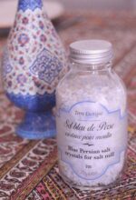 Fine blue Persian salt on the table