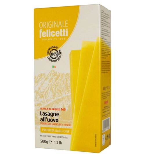 "Lasagne all'uovo" - Hard Wheat Lasagna Sheets with Eggs ORIGINALE FELICETTI, 500g.