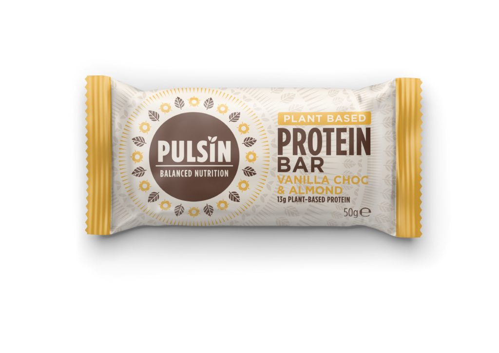 Šokoladinis vanilės ir migdolų proteino batonėlis PULSIN