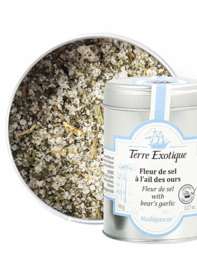 Jūros druska „Fleur de el“ su meškiniu česnaku“, suteikianti patiekalams subtilų česnako skonį ir traškią tekstūrą. Puikiai tinka mėsai, žuviai, daržovėms ar salotoms.