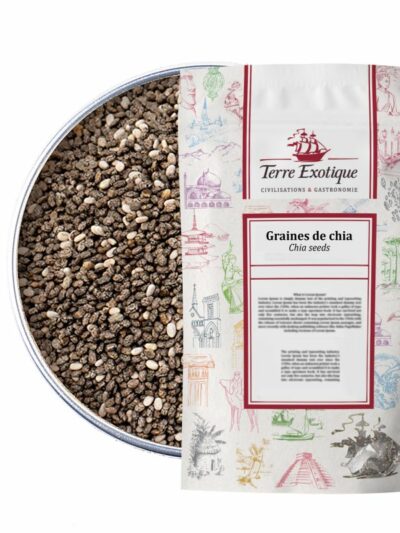 Chia sėklos - Maistingos ir universalios chia sėklos, turinčios daug skaidulų, omega-3 riebalų rūgščių ir baltymų. Puikiai tinka pusryčių košėms, desertams, jogurtams, salotoms ir kepiniams.