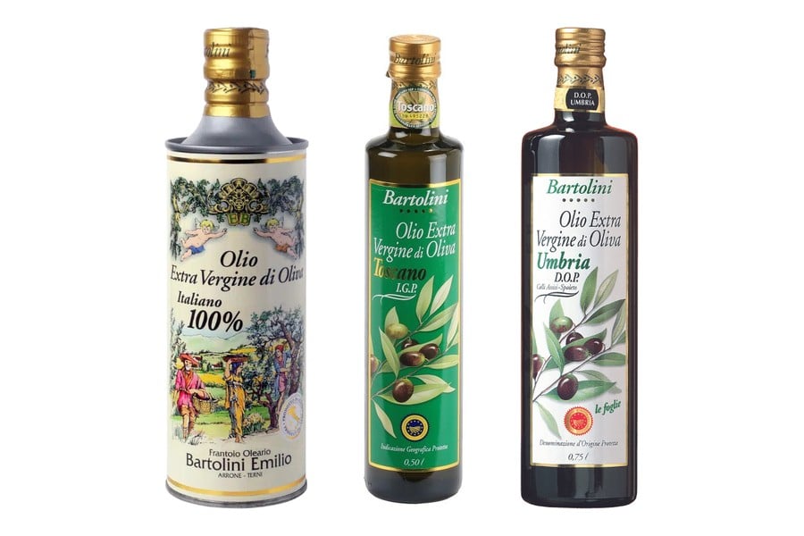 Bartolini Extra Virgin alyvuogių aliejai: Angeli, Toscano IGP, Umbria DOP