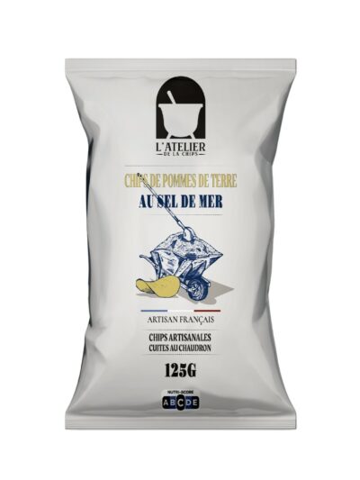 Bulvių traškučiai su jūros druska, ATELIER DE LA CHIPS, 125 g