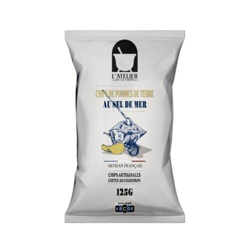 Bulvių traškučiai su jūros druska, ATELIER DE LA CHIPS, 125 g
