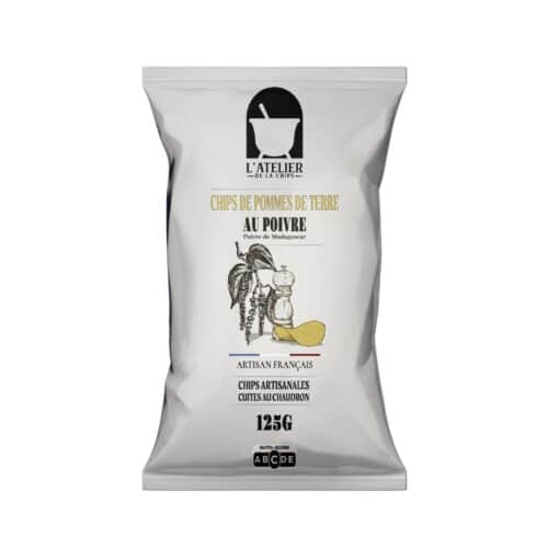 Bulvių traškučiai su Madagaskaro pipirais, ATELIER DE LA CHIPS, 125 g